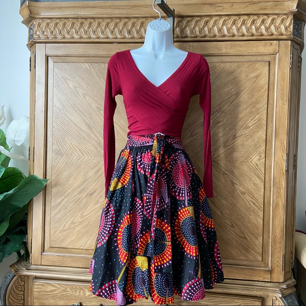 Multicolor Geometric Full Skirt Size Small